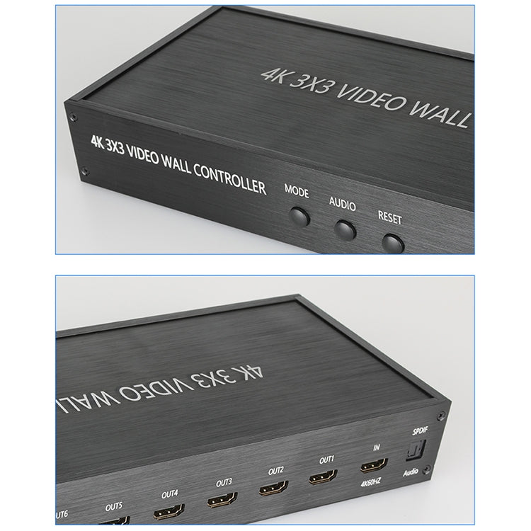 NK-BT88 4K 3X3 HDMI Video Wall Controller โปรเซสเซอร์ประกบหลายหน้าจอพร้อมรีโมทคอนโทรล, EU Plug