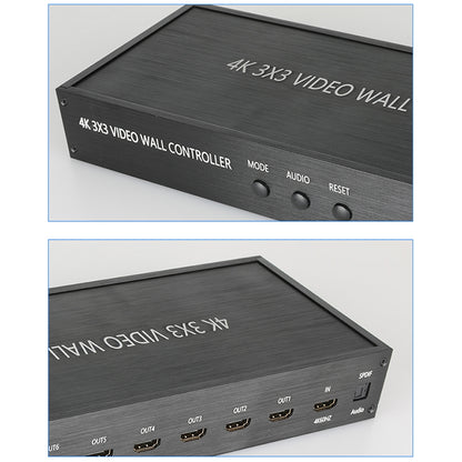 NK-BT88 4K 3X3 HDMI Video Wall Controller โปรเซสเซอร์ประกบหลายหน้าจอพร้อมรีโมทคอนโทรล, EU Plug