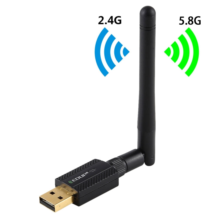 EDUP EP-AC1661 2 ใน 1 บลูทูธ 4.2 + Dual Band 11AC 600Mbps อะแดปเตอร์ไร้สาย USB ความเร็วสูงตัวรับสัญญาณ WiFi, EP-AC1661 600Mbps