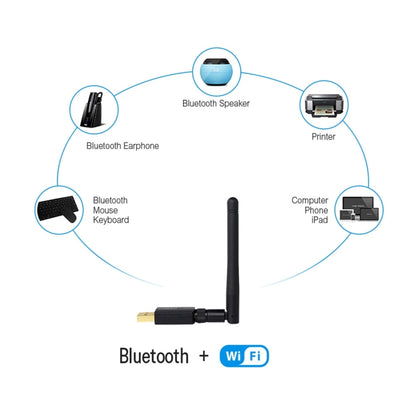 EDUP EP-AC1661 2 ใน 1 บลูทูธ 4.2 + Dual Band 11AC 600Mbps อะแดปเตอร์ไร้สาย USB ความเร็วสูงตัวรับสัญญาณ WiFi, EP-AC1661 600Mbps