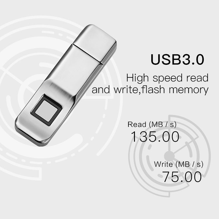 P1 ความเร็วสูง USB 3.0 32GB การเข้ารหัสลายนิ้วมือแฟลชดิสก์ USB Memory Stick ไดรฟ์ปากกา U DISK เขียน: 75MB/s อ่าน: 135MB/s