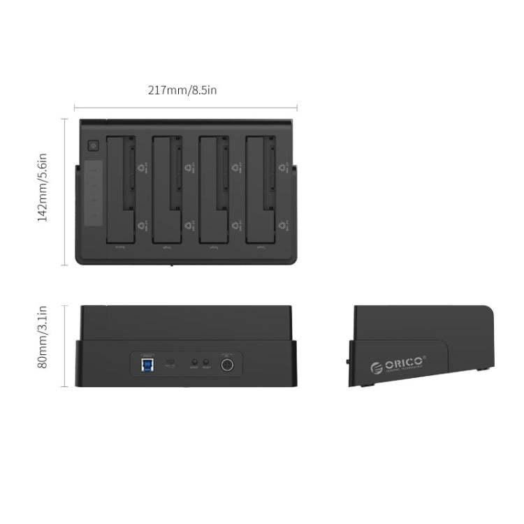 ORICO 6648US3-C-V1 4-bay USB 3.0 Type-B ไปยัง SATA ฮาร์ดดิสก์ภายนอกกล่องกล่องเก็บฮาร์ดดิสก์ Docking Station / Duplicator สำหรับ 2.5 นิ้ว / 3.5 นิ้ว SATA HDD / SSD, 4 Bays