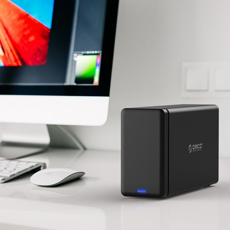 ORICO NS200-C3 2-bay USB-C / Type-C 3.1 ไปยัง SATA ฮาร์ดดิสก์ภายนอกกล่องเก็บของ เคส แท่นวางฮาร์ดไดรฟ์สำหรับ 3.5 นิ้ว SATA HDD รองรับโปรโตคอล UASP, USB 3.1 Type-C to SATA