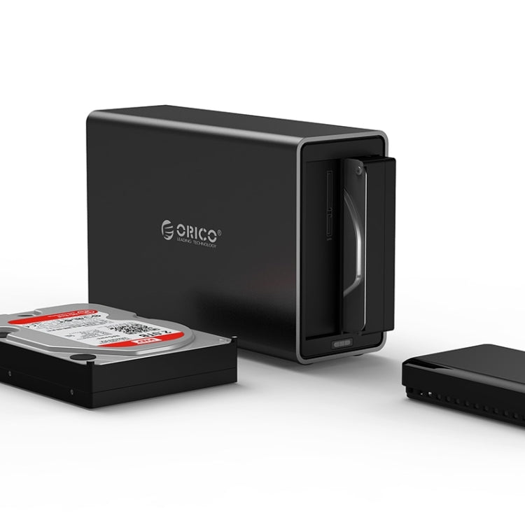 ORICO NS200-C3 2-bay USB-C / Type-C 3.1 ไปยัง SATA ฮาร์ดดิสก์ภายนอกกล่องเก็บของ เคส แท่นวางฮาร์ดไดรฟ์สำหรับ 3.5 นิ้ว SATA HDD รองรับโปรโตคอล UASP, USB 3.1 Type-C to SATA