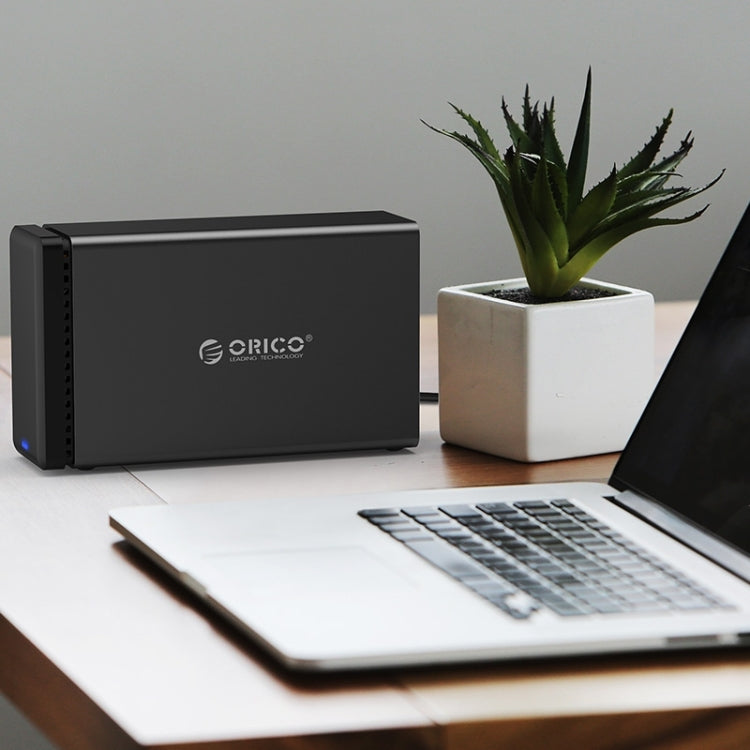 ORICO NS200-C3 2-bay USB-C / Type-C 3.1 ไปยัง SATA ฮาร์ดดิสก์ภายนอกกล่องเก็บของ เคส แท่นวางฮาร์ดไดรฟ์สำหรับ 3.5 นิ้ว SATA HDD รองรับโปรโตคอล UASP, USB 3.1 Type-C to SATA