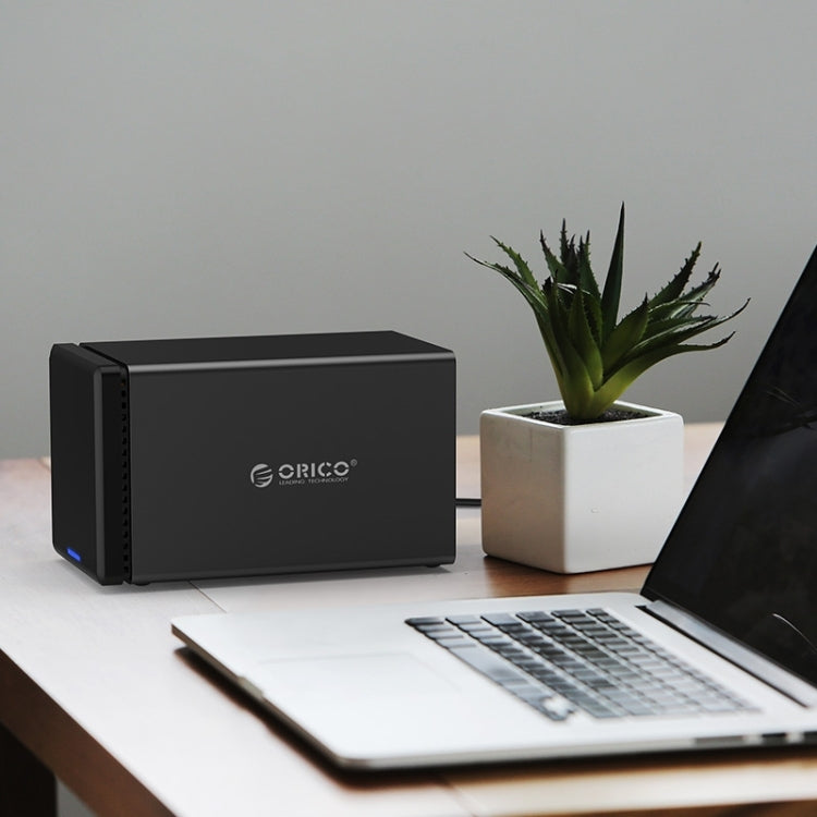 ORICO NS400-C3 4-bay USB-C / Type-C 3.1 ไปยัง SATA ฮาร์ดดิสก์ภายนอกกล่องเก็บของ เคส แท่นวางฮาร์ดไดรฟ์สำหรับ 3.5 นิ้ว SATA HDD รองรับโปรโตคอล UASP, USB 3.1 Type-C to SATA