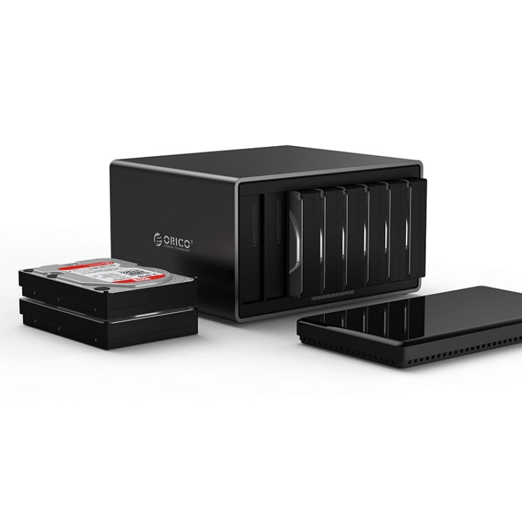 ORICO NS800-C3 8-bay USB-C / Type-C 3.1 ไปยัง SATA ฮาร์ดดิสก์ภายนอกกล่องเก็บของ เคส แท่นวางฮาร์ดไดรฟ์สำหรับ 3.5 นิ้ว SATA HDD รองรับโปรโตคอล UASP, USB 3.1 Type-C