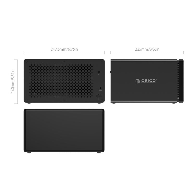 ORICO NS800-C3 8-bay USB-C / Type-C 3.1 ไปยัง SATA ฮาร์ดดิสก์ภายนอกกล่องเก็บของ เคส แท่นวางฮาร์ดไดรฟ์สำหรับ 3.5 นิ้ว SATA HDD รองรับโปรโตคอล UASP, USB 3.1 Type-C