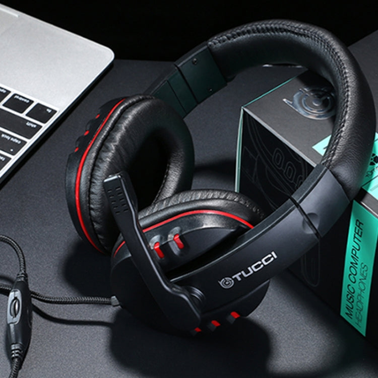 TUCCI X6 ชุดหูฟังสำหรับเล่นเกมพีซีสเตอริโอ Super Bass พร้อมไมโครโฟน, X6