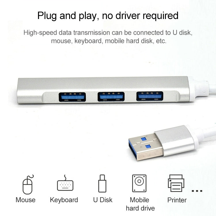 A-809 4 x USB 3.0 ถึง USB 3.0 อะแดปเตอร์ HUB อลูมิเนียมอัลลอยด์, A-809