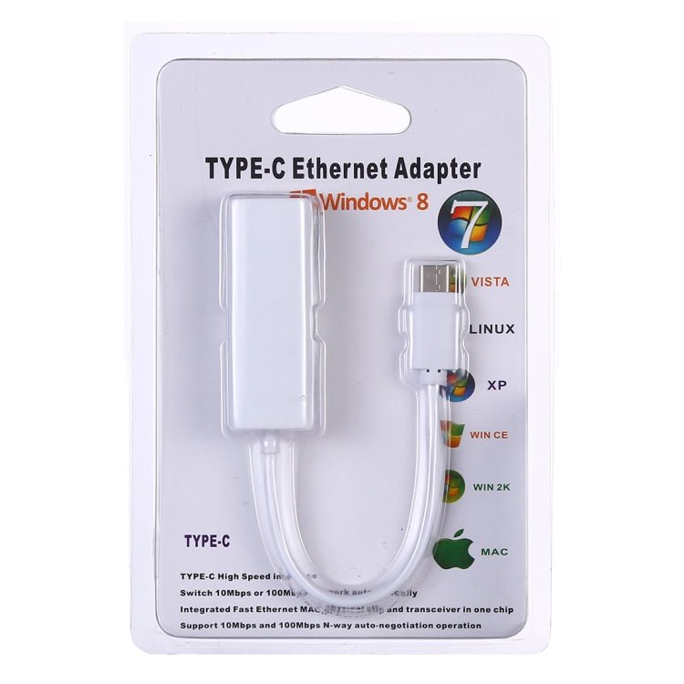KY-RTL8152B การ์ดเครือข่ายอะแดปเตอร์อีเธอร์เน็ต USB-C / Type-C 10/100 Mbps, USB Type-C 100Mbps
