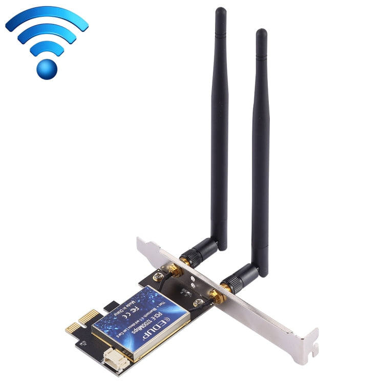 EDUP EP-9620 2 ใน 1 AC1200Mbps 2.4GHz และ 5.8GHz Dual Band PCI-E 2 เสาอากาศ WiFi อะแดปเตอร์การ์ดเครือข่ายภายนอก + บลูทูธ, EP-9620 1200Mbps (2 in 1)