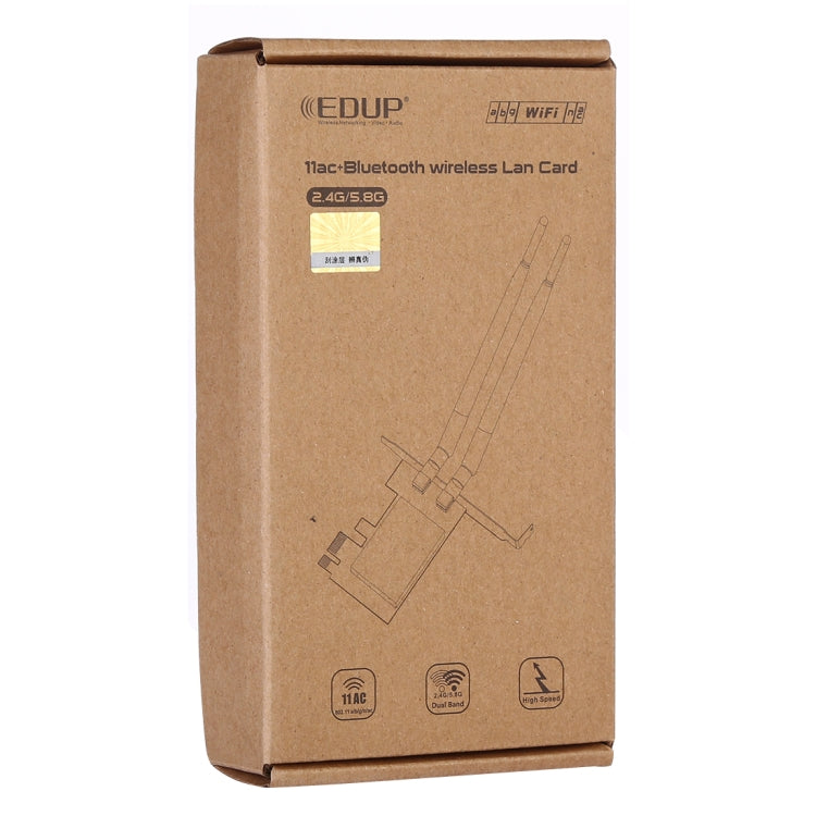 EDUP EP-9620 2 ใน 1 AC1200Mbps 2.4GHz และ 5.8GHz Dual Band PCI-E 2 เสาอากาศ WiFi อะแดปเตอร์การ์ดเครือข่ายภายนอก + บลูทูธ, EP-9620 1200Mbps (2 in 1)