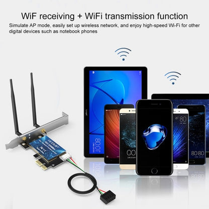 EDUP EP-9620 2 ใน 1 AC1200Mbps 2.4GHz และ 5.8GHz Dual Band PCI-E 2 เสาอากาศ WiFi อะแดปเตอร์การ์ดเครือข่ายภายนอก + บลูทูธ, EP-9620 1200Mbps (2 in 1)
