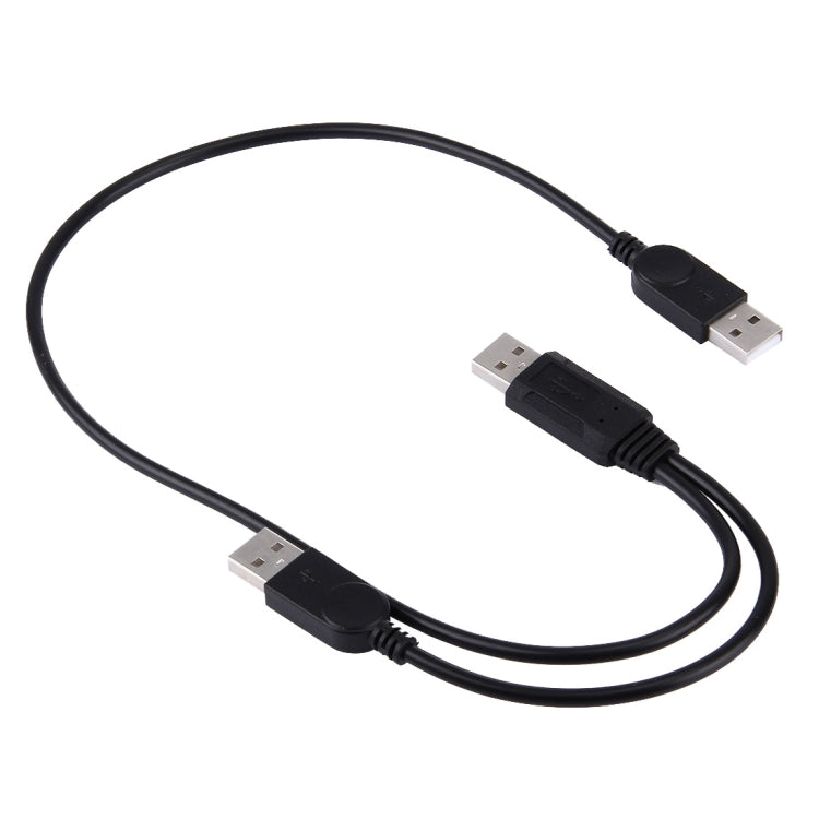 2 in 1 USB 2.0 ชาย 2 สาย USB ชายคู่สำหรับคอมพิวเตอร์ / แล็ปท็อป ความยาว: 50 ซม., USB 2.0 AM to 2 USB 2.0 AM
