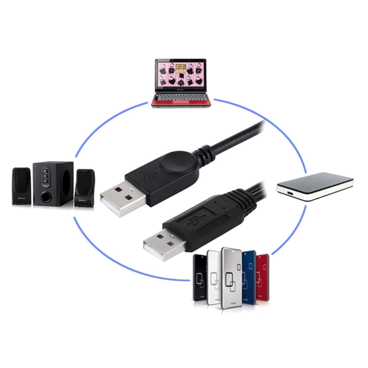 2 in 1 USB 2.0 ชาย 2 สาย USB ชายคู่สำหรับคอมพิวเตอร์ / แล็ปท็อป ความยาว: 50 ซม., USB 2.0 AM to 2 USB 2.0 AM