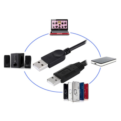 2 in 1 USB 2.0 ชาย 2 สาย USB ชายคู่สำหรับคอมพิวเตอร์ / แล็ปท็อป ความยาว: 50 ซม., USB 2.0 AM to 2 USB 2.0 AM