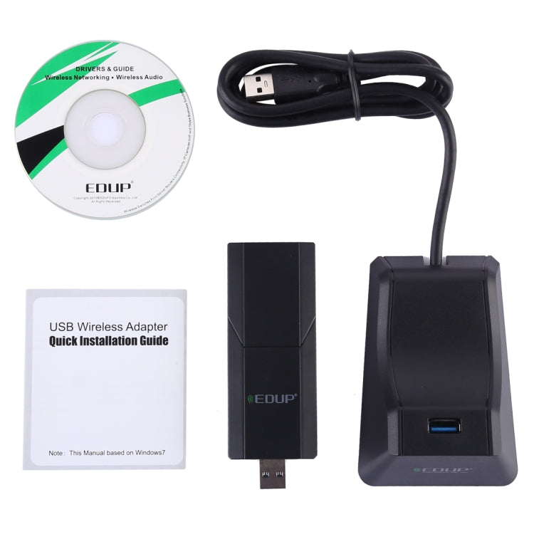 EDUP EP-AC1675 AC1900Mbps 2.4GHz และ 5.8GHz Dual Band USB3.0 WiFi Adapter การ์ดเครือข่ายภายนอก, EP-AC1675