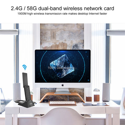 EDUP EP-AC1675 AC1900Mbps 2.4GHz และ 5.8GHz Dual Band USB3.0 WiFi Adapter การ์ดเครือข่ายภายนอก, EP-AC1675