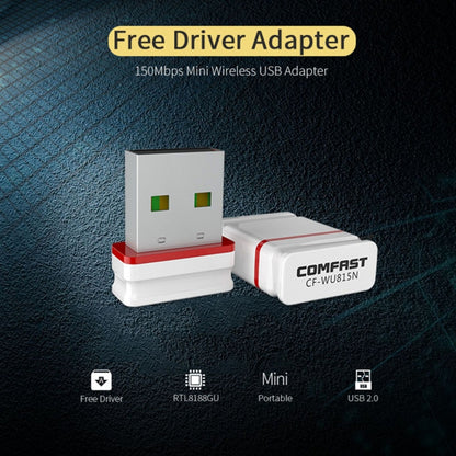 COMFAST CF-WU815N 150Mbps มินิไร้สาย USB 2.0 ไดร์เวอร์ฟรีอะแดปเตอร์ WiFi การ์ดเครือข่ายภายนอก, CF-WU815N