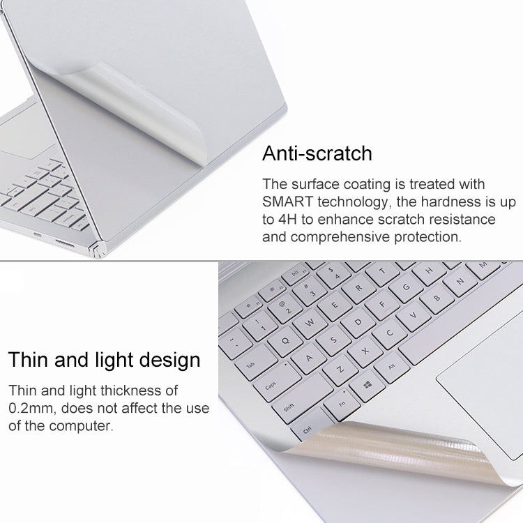 ชุดสติกเกอร์ฟิล์มป้องกันเปลือกโน้ตบุ๊ค 4 in 1 สำหรับ Microsoft Surface Book 2 15 นิ้ว