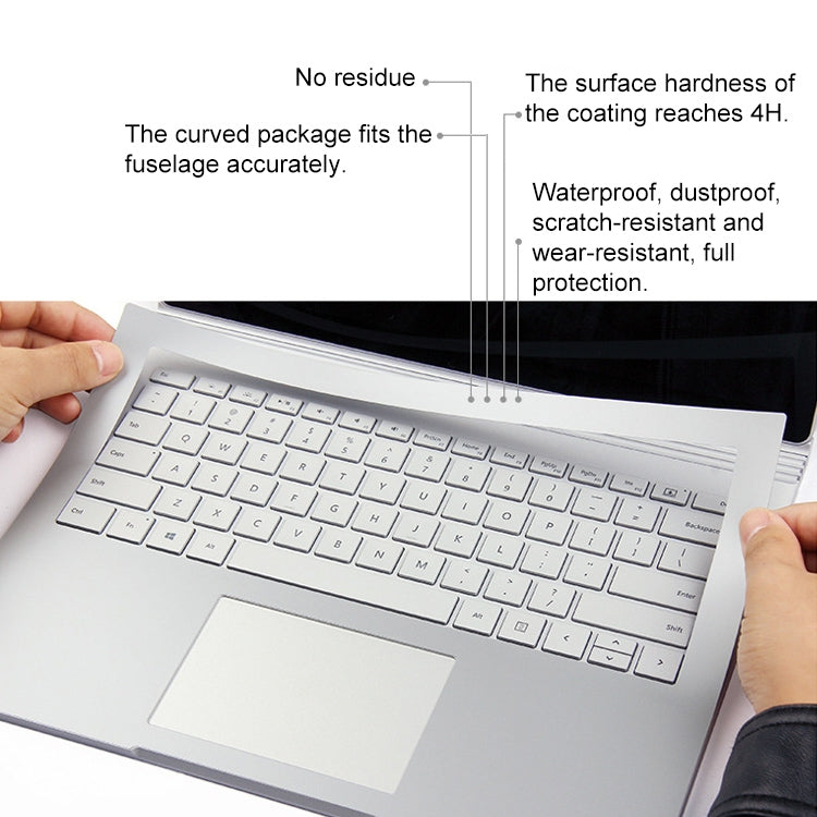 ชุดสติกเกอร์ฟิล์มป้องกันเปลือกโน้ตบุ๊ค 4 in 1 สำหรับ Microsoft Surface Book 13.5 นิ้ว, For Surface Book 13.5 inch
