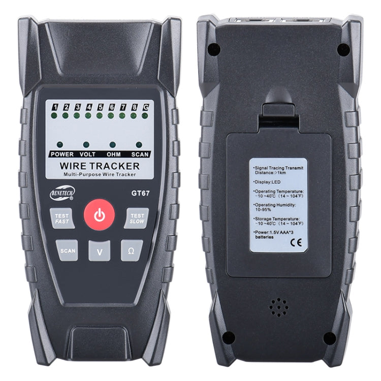 BENETECH GT67 RJ11 / RJ45 เครื่องทดสอบสายเคเบิลมัลติฟังก์ชั่น Line Finder Net Cable Detector, GT67 Cable Detector