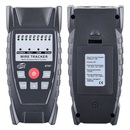 BENETECH GT67 RJ11 / RJ45 เครื่องทดสอบสายเคเบิลมัลติฟังก์ชั่น Line Finder Net Cable Detector, GT67 Cable Detector