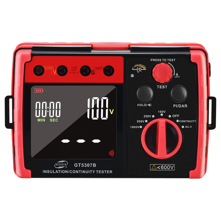 BENETECH GT5307B เครื่องทดสอบความต้านทานฉนวนดิจิตอล LCD ระดับมืออาชีพ, GT5307B Insulation Resistance Tester