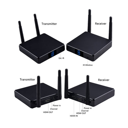 Measy FHD686-2 Full HD 1080P 3D 2.4GHz / 5.8GHz ไร้สาย HD อินเทอร์เฟซมัลติมีเดีย Extender 1 เครื่องส่ง + 2 เครื่องรับ, ระยะการส่ง: 200m, FHD686-2 (US Plug), FHD686-2 (AU Plug), FHD686-2 (EU Plug), FHD686-2 (UK Plug)