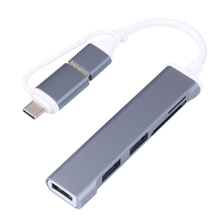 A-807 5 in 1 USB 3.0 และ Type-C / USB-C ถึง USB 3.0 HUB Adapter Card Reader, A-807