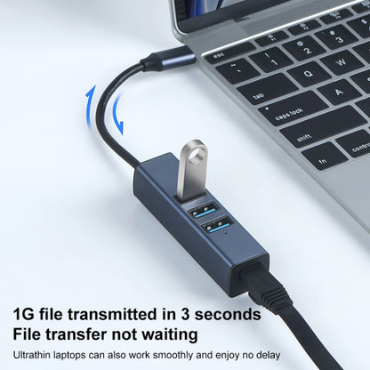 RDS 6307-3 USB-C / Type-C เป็น USB3.0 + Dual USB2.0 + RJ45 4 in 1 HUB Adapter, 6307-3
