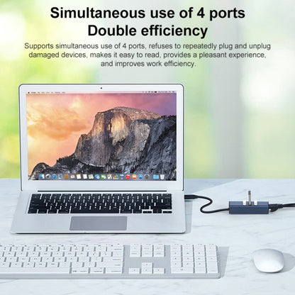 RDS 6307-3 USB-C / Type-C เป็น USB3.0 + Dual USB2.0 + RJ45 4 in 1 HUB Adapter, 6307-3