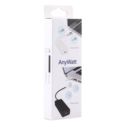 AnyWatt 85W USB-C / Type-C Female ถึง 5 Pin MagSafe 1 Male L Head Series Charge Adapter Converter สำหรับ MacBook, 85W Black