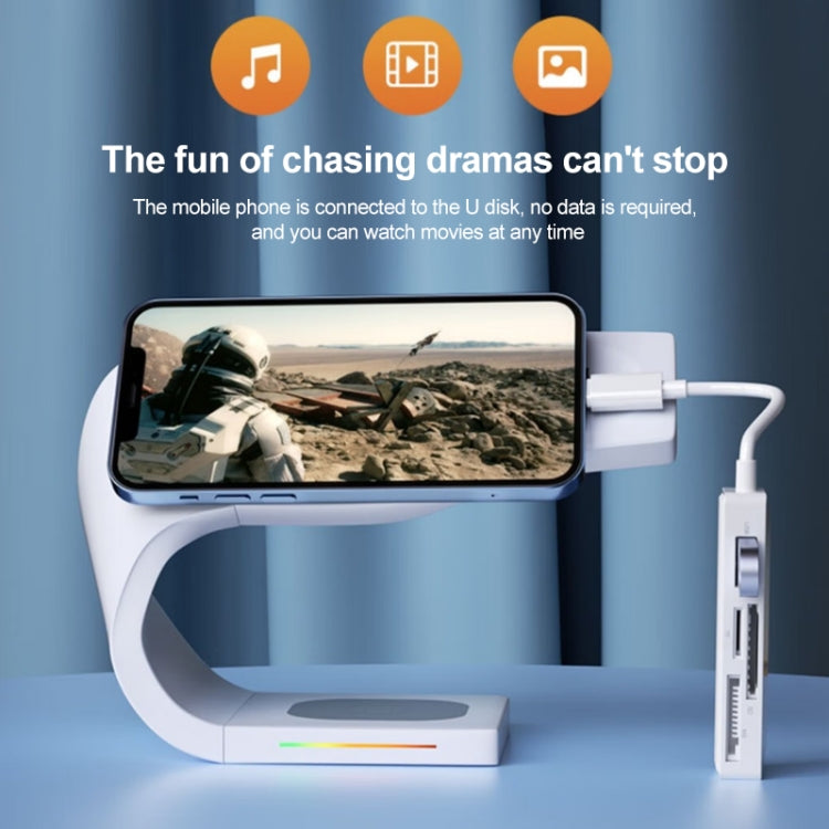 เครื่องอ่านการ์ดมัลติฟังก์ชั่น 4 in 1 MS + SD + TF + USB2.0 สำหรับอุปกรณ์ 8 พิน, 8 Pin