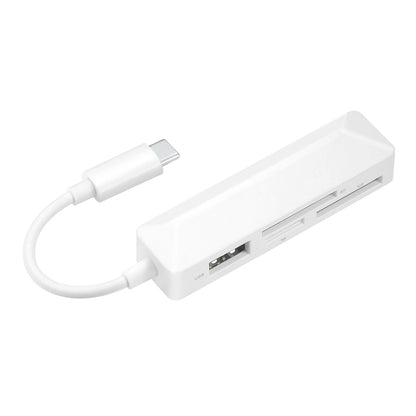 เครื่องอ่านการ์ดมัลติฟังก์ชั่น 4 in 1 MS + SD + TF + USB2.0 สำหรับอุปกรณ์ Type-C, Type-C