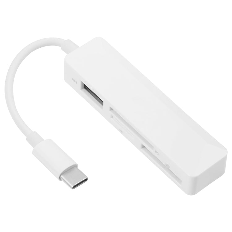 เครื่องอ่านการ์ดมัลติฟังก์ชั่น 4 in 1 MS + SD + TF + USB2.0 สำหรับอุปกรณ์ Type-C, Type-C