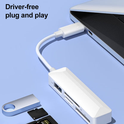 เครื่องอ่านการ์ดมัลติฟังก์ชั่น 4 in 1 MS + SD + TF + USB2.0 สำหรับอุปกรณ์ Type-C, Type-C