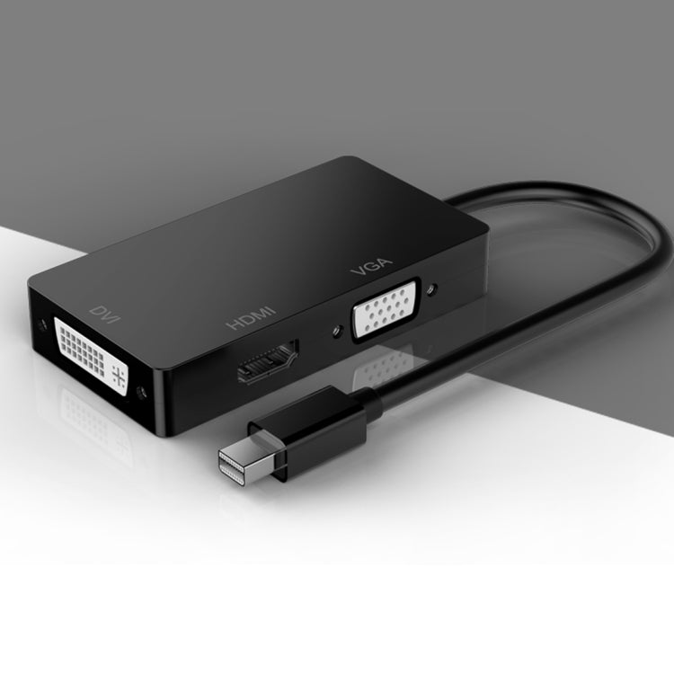 มินิ DP เป็น HDMI + DVI + VGA ตัวแปลงมัลติฟังก์ชั่นสี่เหลี่ยมผืนผ้า ความยาวสายเคเบิล: 28 ซม, Mini DP to HDMI + DVI + VGA Rectangle Black, Mini DP to HDMI + DVI + VGA, Mini DP to HDMI + DVI + VGA Rectangle White