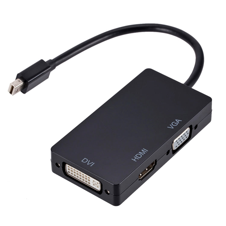 มินิ DP เป็น HDMI + DVI + VGA ตัวแปลงมัลติฟังก์ชั่นสี่เหลี่ยมผืนผ้า ความยาวสายเคเบิล: 28 ซม, Mini DP to HDMI + DVI + VGA Rectangle Black, Mini DP to HDMI + DVI + VGA, Mini DP to HDMI + DVI + VGA Rectangle White