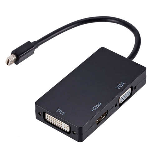 มินิ DP เป็น HDMI + DVI + VGA ตัวแปลงมัลติฟังก์ชั่นสี่เหลี่ยมผืนผ้า ความยาวสายเคเบิล: 28 ซม, Mini DP to HDMI + DVI + VGA Rectangle Black, Mini DP to HDMI + DVI + VGA, Mini DP to HDMI + DVI + VGA Rectangle White