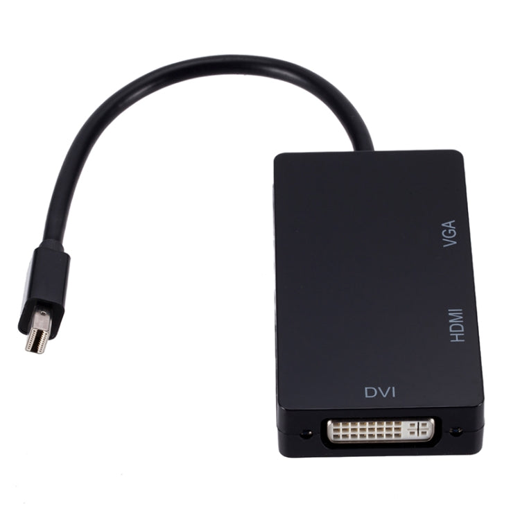 มินิ DP เป็น HDMI + DVI + VGA ตัวแปลงมัลติฟังก์ชั่นสี่เหลี่ยมผืนผ้า ความยาวสายเคเบิล: 28 ซม, Mini DP to HDMI + DVI + VGA Rectangle Black, Mini DP to HDMI + DVI + VGA, Mini DP to HDMI + DVI + VGA Rectangle White