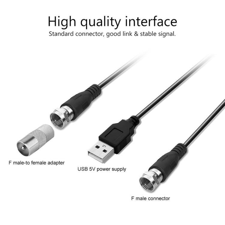 ขั้วต่อ USB เครื่องขยายสัญญาณบูสเตอร์ + หัวแปลง IEC, USB 50 Miles 25dBi