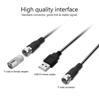 ขั้วต่อ USB เครื่องขยายสัญญาณบูสเตอร์ + หัวแปลง IEC, USB 50 Miles 25dBi