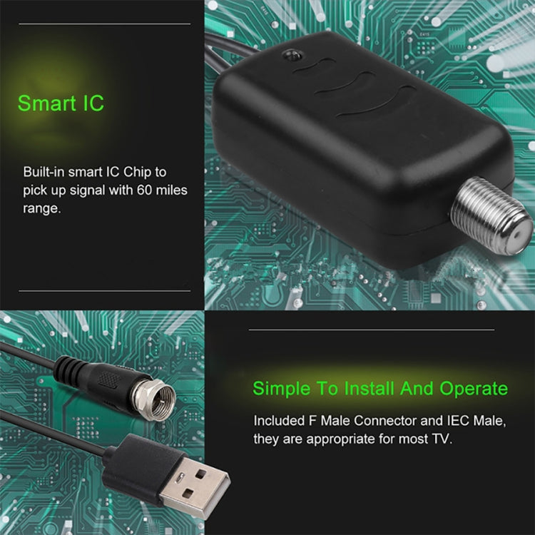 ขั้วต่อ USB เครื่องขยายสัญญาณบูสเตอร์ + หัวแปลง IEC, USB 50 Miles 25dBi