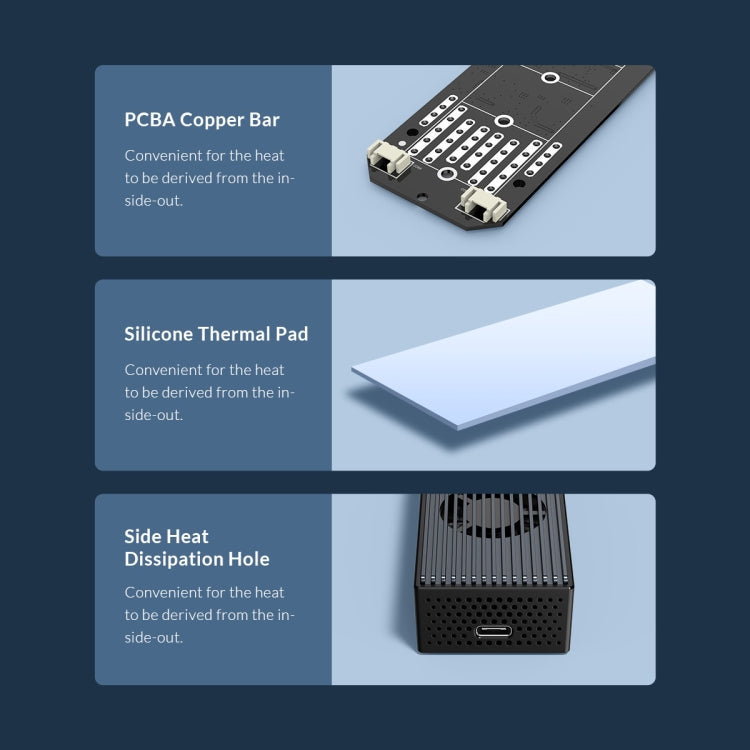 ORICO M2PVC3-G20-GY-BP USB3.2 20Gbps M.2 NVMe SSD กล่องหุ้ม, M2PVC3-G20-GY-BP