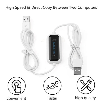 USB ความเร็วสูงจากพีซีไปยังพีซีออนไลน์แบ่งปันดาต้าลิงค์สายเคเบิลสะพานถ่ายโอนไฟล์โดยตรงสุทธิ ความยาว: 1.75 ม