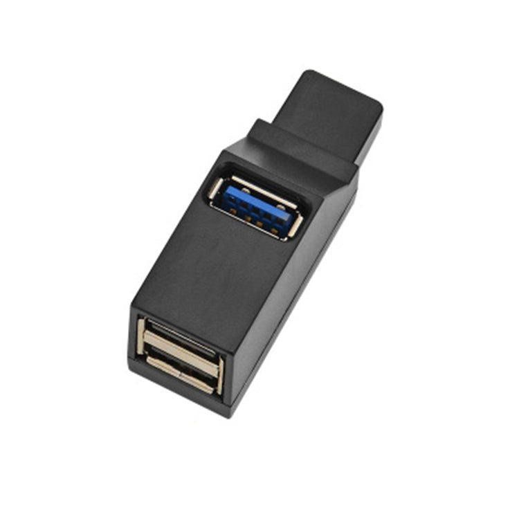 แบบพกพา Mini 2 x USB 2.0 + 1 x USB 3.0 HUB พร้อมเชือกเส้นเล็ก, USB 3.0