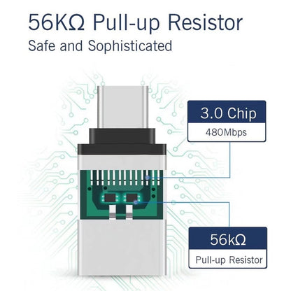 อลูมิเนียมอัลลอยด์ USB-C / Type-C 3.1 ชายกับ USB 3.0 หญิงข้อมูล / อะแดปเตอร์ชาร์จ