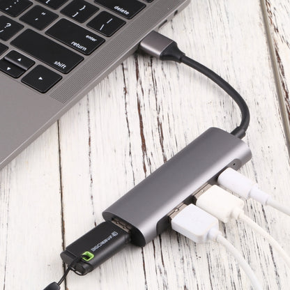 T-811 4 in 1 USB-C / Type-C ถึง 3 USB 3.0 + USB-C / Type-C พอร์ต HUB Docking Station, T-811